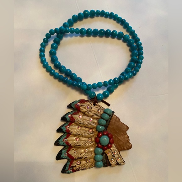 Sookie Sookie Signed Big Chief Necklace & Pendant - Picture 10 of 13